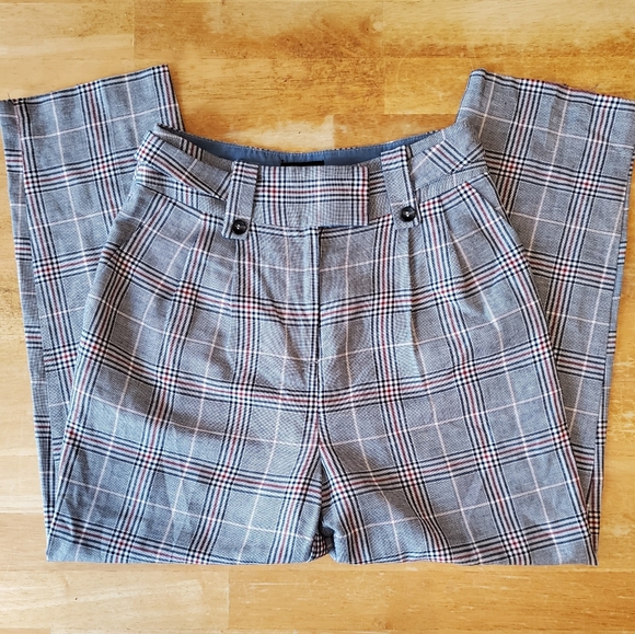 TOPSHOP Plaid Check Trousers NWOT - Picture 5 of 9